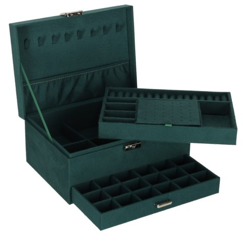 Szkatułka kuferek na biżuterię organizer zielony