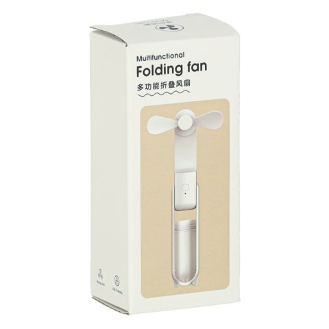 Wiatrak biurkowy wentylator mini ręczny składany wiatraczek przenośny USB biały