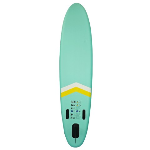 Deska SUP pompowana do pływania z siedzeniem akcesoriami wiosło zestaw turkusowa 350 cm