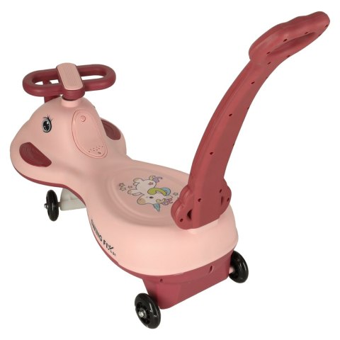 Jeździk grawitacyjny LED Swing FIX S1 skuter z rączką różowy max 65kg