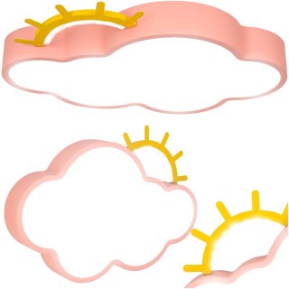 Lampa LED sufitowa plafon do pokoju dziecięcego ściemniana + pilot chmurka różowa