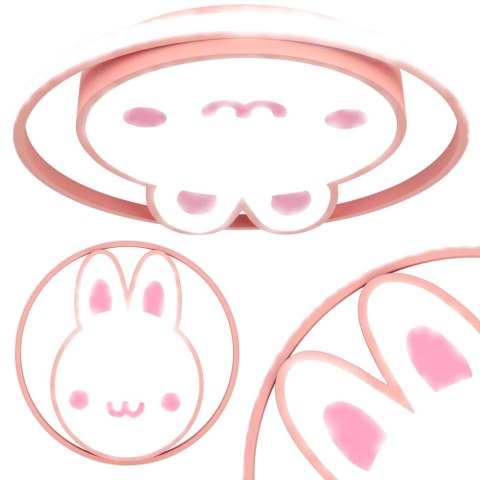 Lampa LED sufitowa plafon do pokoju dziecięcego ściemniana + pilot króliczek