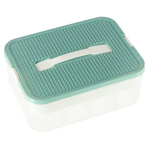 Organizer pudełko pojemnik na klocki zabawki drobiazgi z pokrywą przegródkami