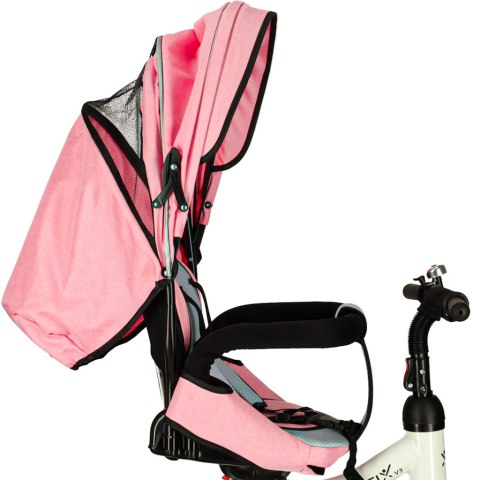 Rowerek trójkołowy Trike Fix V3 rower spacerówka 3w1 obracany 360 wolne koło różowy