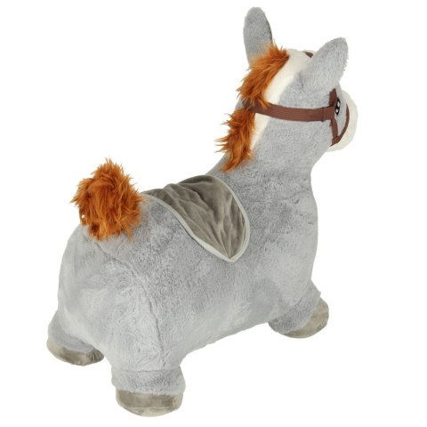 Skoczek dla dzieci gumowy do skakania koń konik z miękkim pokrowcem pompka