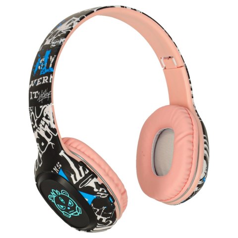 Słuchawki bezprzewodowe nauszne Bluetooth RGB Gaming Sport 200mAh różowe