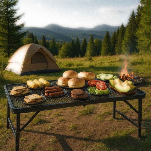 Stół stolik turystyczny LUARO kempingowy cateringowy składany 80 x 66 x 40 cm