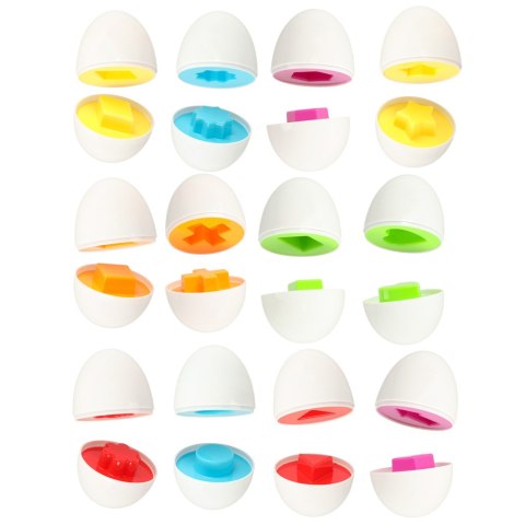 Układanka edukacyjna dopasuj kształty jajka 12 szt. kura