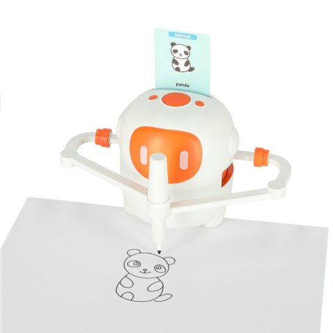 Zabawka interaktywna edukacyjna robot nauka rysowania fiszki mazaki pomarańczowy