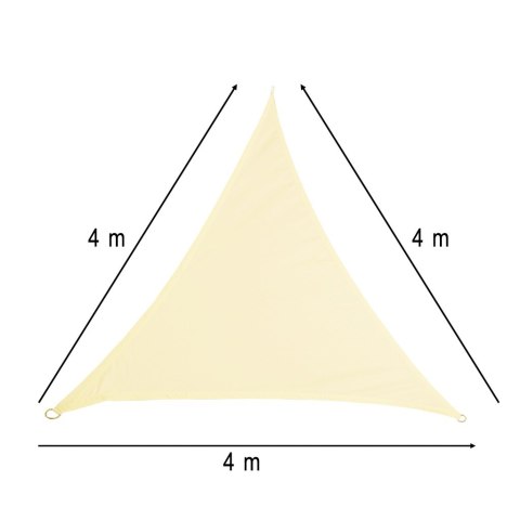 Żagiel przeciwsłoneczny LUARO ogrodowy tarasowy wodoodporny 4x4x4m trójkąt beżowy