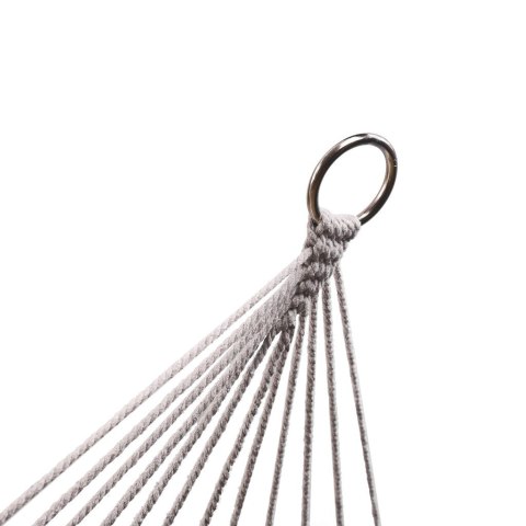 Hamak ogrodowy boho siatka frędzle leżak wiszący makrama 200cm Szary