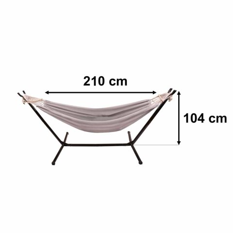 Hamak ogrodowy ze stelażem huśtawka duża mocna pokrowiec 247cm 100kg