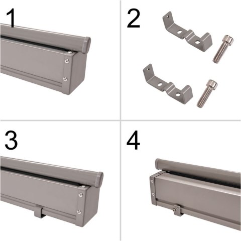 Markiza boczna tarasowa LUARO parawan zwijany 180 x 400 cm szary