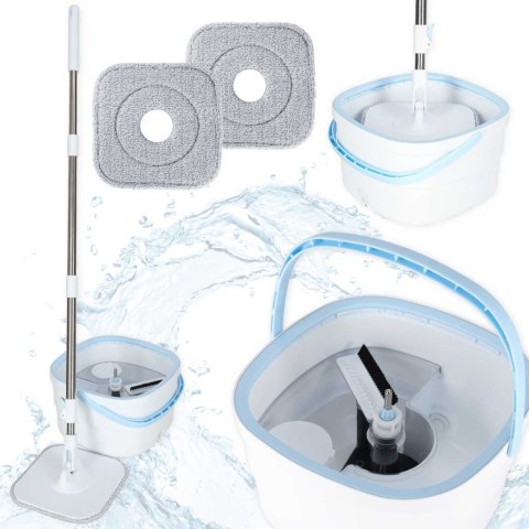 Mop obrotowy prostokątny płaski rotacyjny czysta brudna woda wyciskacz