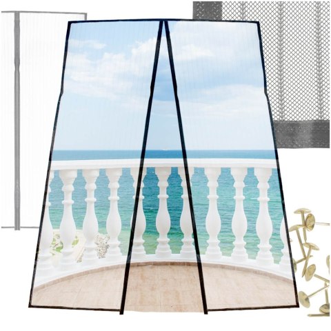 Moskitiera siatka magnetyczna LUARO na drzwi solidna mocny magnes 110x210cm