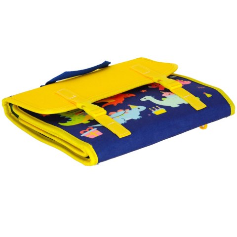 Tablica manipulacyjna sensoryczna montessori walizka plecak niebieski