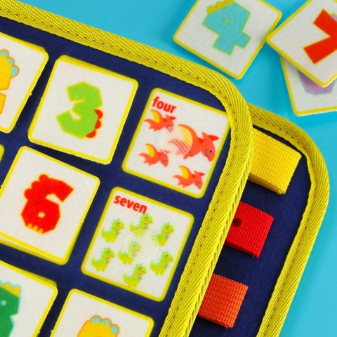 Tablica manipulacyjna sensoryczna montessori walizka plecak niebieski