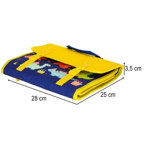 Tablica manipulacyjna sensoryczna montessori walizka plecak niebieski