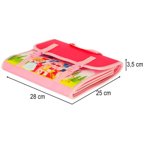 Tablica manipulacyjna sensoryczna montessori walizka plecak różowy