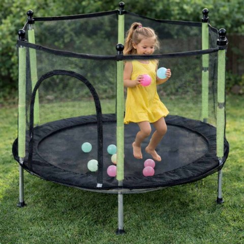 Trampolina do domu ogrodu dla dzieci siatka piłki 140cm 55inch zielona
