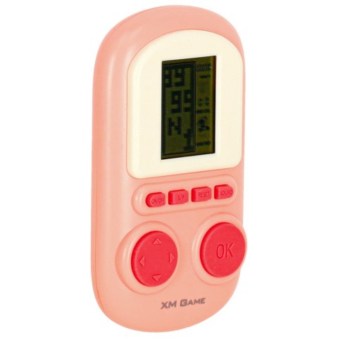 Gra elektroniczna zręcznościowa mini konsola przenośna kieszonkowa różowa