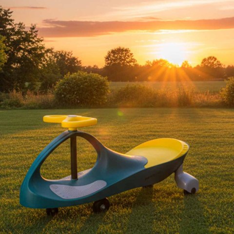 Jeździk grawitacyjny LED Swing Fix S3 świecące koła butelkowy żółty