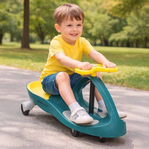 Jeździk grawitacyjny LED Swing Fix S3 świecące koła butelkowy żółty