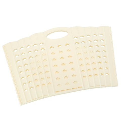 Kosz na zakupy pranie składany organizer łazienkowy z uchwytem kremowy