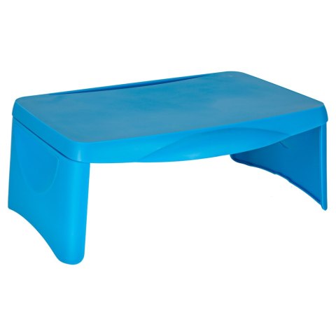 Stolik samochodowy do auta podróżny przenośny składany dla dzieci ze schowkiem niebieski