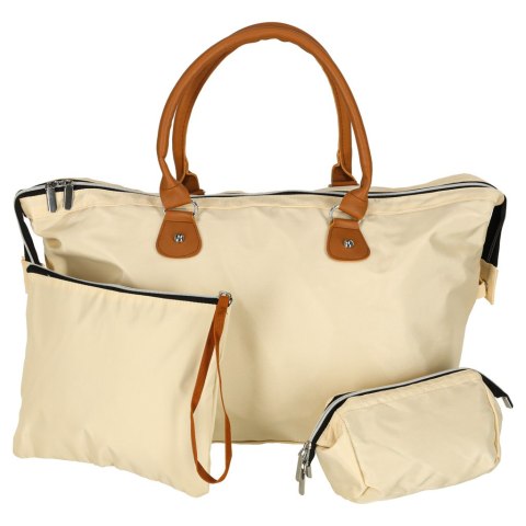 Torba podróżna wielofunkcyjna do wózka dla mamy zestaw beżowa