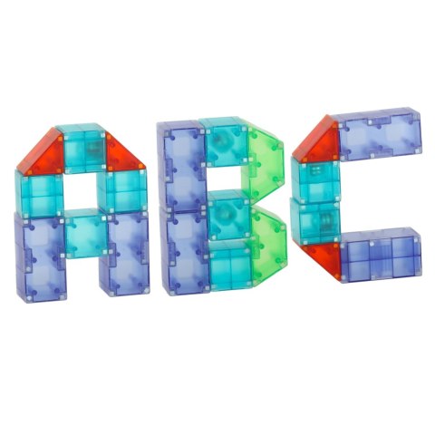 Klocki magnetyczne konstrukcyjne świecące elementy figury 3D 134 el.