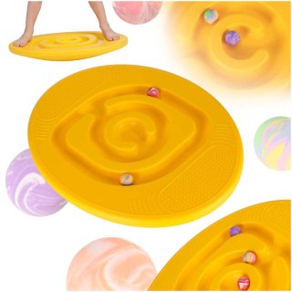 Równoważnia do balansowania deska z labiryntem dla dzieci żółta