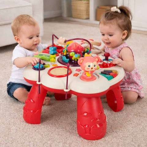 Stolik edukacyjny pianinko sorter telefon perkusja z dźwiękiem różowy Bibi-inn