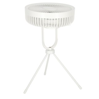 Wentylator biurkowy wiatrak stojący bezprzewodowy USB na pilot z lampką 4 poziomy mocy 18cm biały