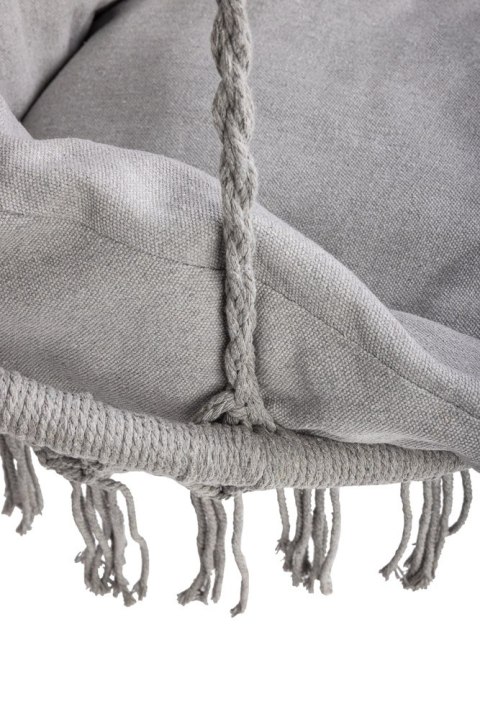 Huśtawka ogrodowa LUARO bocianie gniazdo z poduszką XXL szare 80cm 150kg