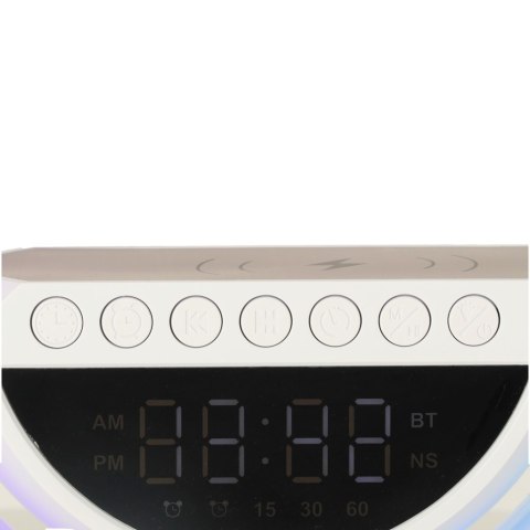 Lampka LED Gamingowa RGB głośnik ładowarka indukcyjna radio budzik zegar