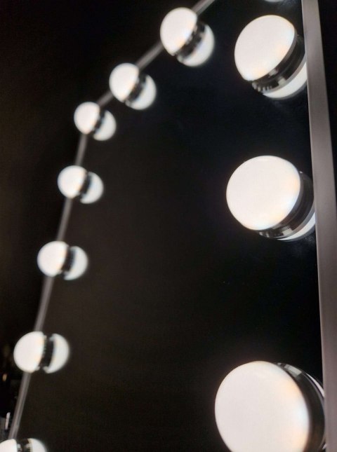 Lusterko do makijażu kosmetyczne podświetlane 12 LED Hollywood z 12 żarówkami USB 30 x 40 cm
