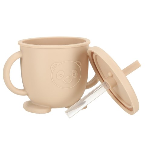Naczynia silikonowe dla dzieci sowa zestaw 8 elementów beżowe