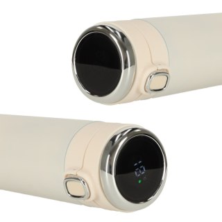 Kubek bidon termiczny z ustnikiem termos LED 350ml beżowy