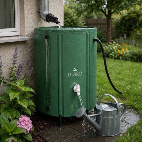 Pojemnik LUARO zbiornik na deszczówkę z kranem beczka na wodę deszczową składana 500 litrów