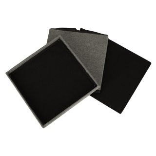 Pufa składana ze schowkiem otwierana do siedzenia podnóżek szary 38x38x38cm