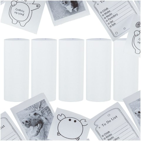 Rolki termiczne papier do drukarki aparatu natychmiastowego 5,7cm x 4,5m 5 sztuk