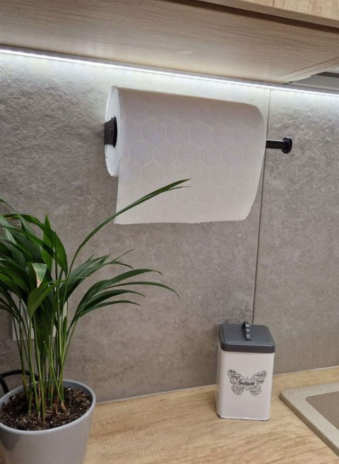 Wieszak uchwyt na ręcznik papierowy kuchenny obrotowy loft czarny