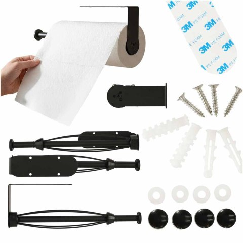 Wieszak uchwyt na ręcznik papierowy kuchenny obrotowy loft czarny